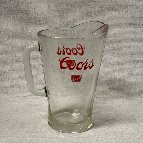 Vintage Coors Banquet Beer Pitcher Heavy Glass Pitcher - Picture 3 of 4